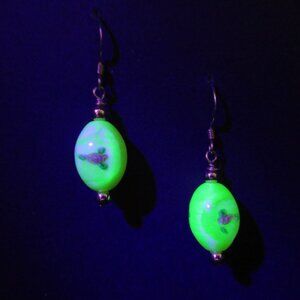 Vintage Uranium Glass bead earrings